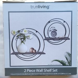 Black & Gray 2pc Wall Shelf Set